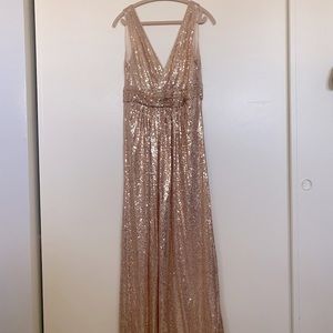Kate Kasin sequined rose gold gown